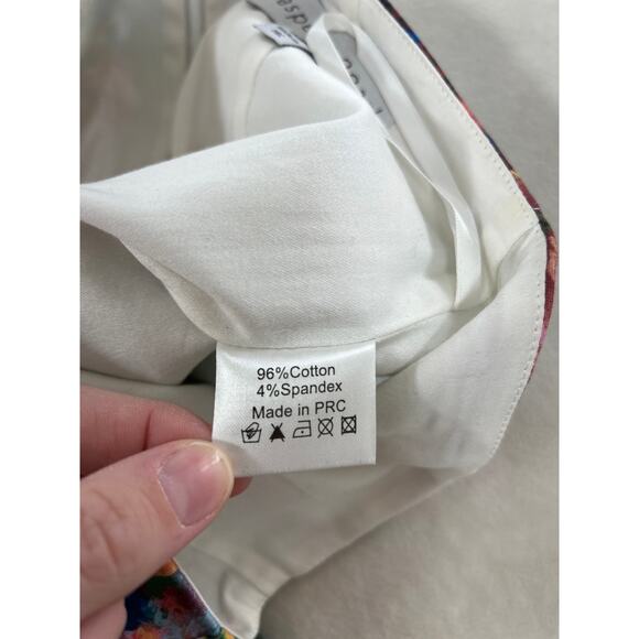 Revolve Casper & Pearl Sophmore Pants Floral Skinny Leg Sheer Front Artsy Fun - Picture 8 of 11